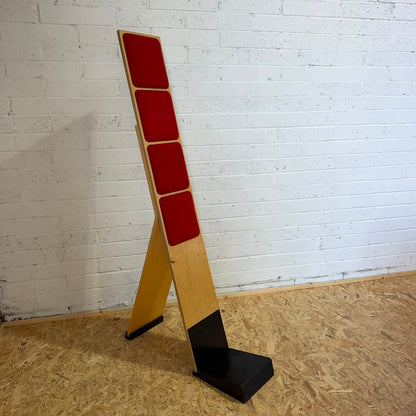 Vintage Kinnarps WSB Standing Stool Swedish Ergonomic Leaning Chair Beech & Red