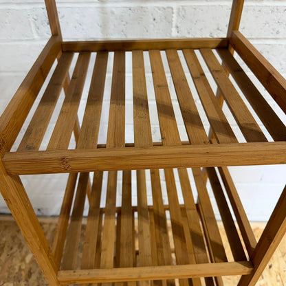 Modern Tall Slatted 4 Tier Wooden Display Unit Opal London Plants Retail