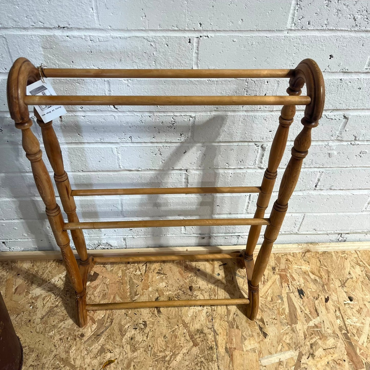 Vintage Symonds Woodcraft Hand Turned Towel Rail Victorian Style
