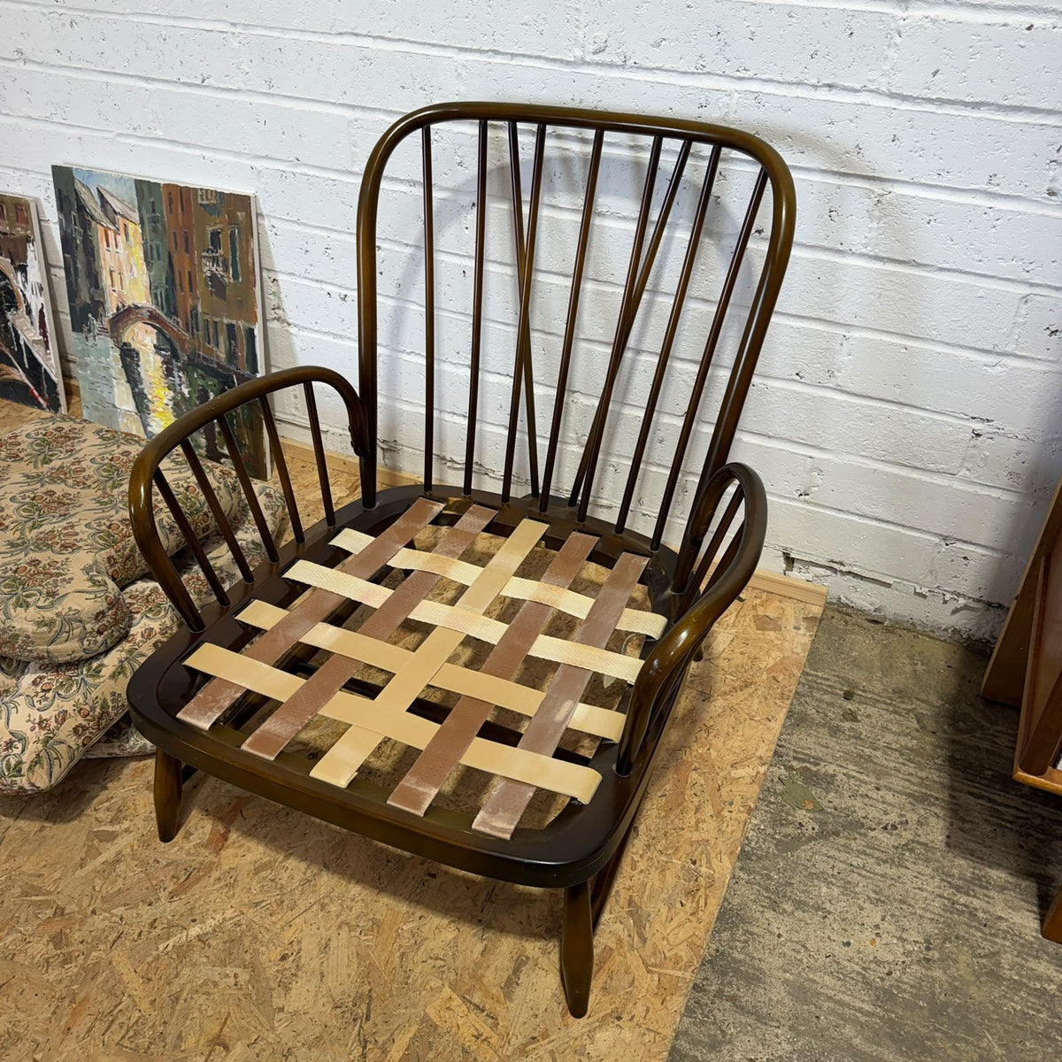 Ercol Jubilee Model 766 Dark Wood Armchair Project Mid Century