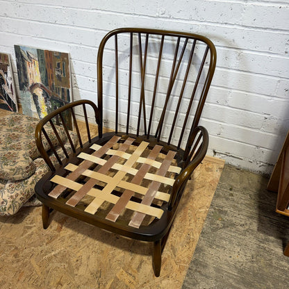 Ercol Jubilee Model 766 Dark Wood Armchair Project Mid Century