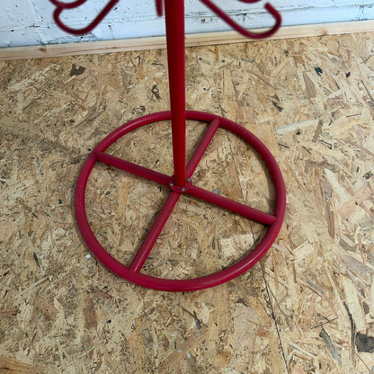 Retro Red Metal Spinning Display Retail Stand Hooks Christmas Tree