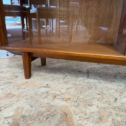 Vintage 1960s Herbert E. Gibbs Autographed Teak Glazed Bookcase Mid Century