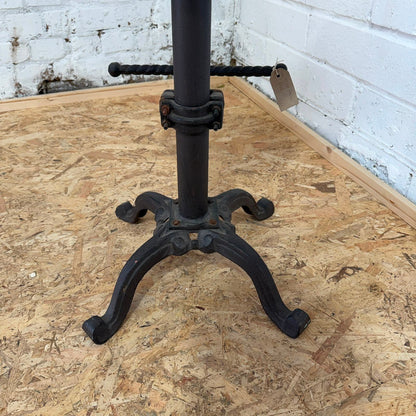 Vintage Singer Sewing Stool Industrial Black Iron Base Footrest Reclaimed Top