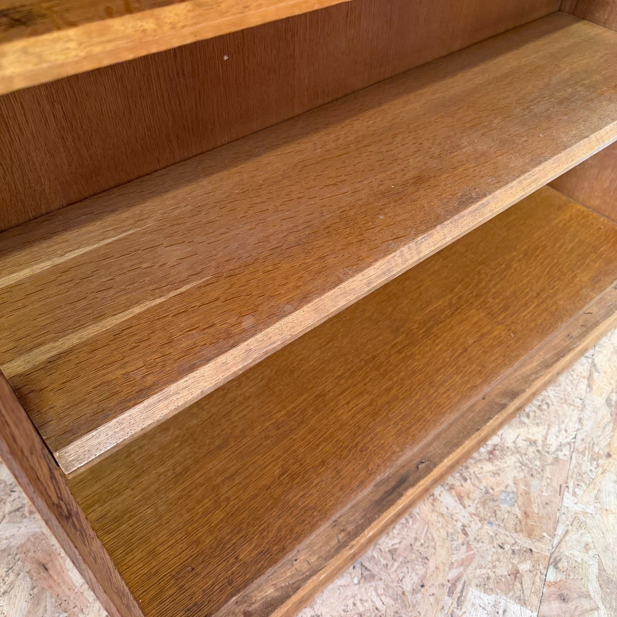 E Gomme G Plan Brandon Open Fronted Oak Waterfall Bookcase 1960s MCM