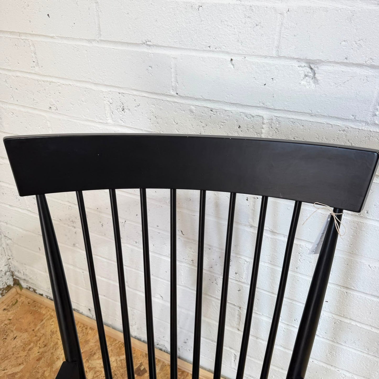 Black Painted Rocking Chair Nursing Story Chair Stick Back Turned Legs