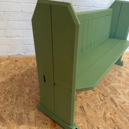 Victorian 19thC Painted Church Pew With Hymnal Rack Solid Great Provenance