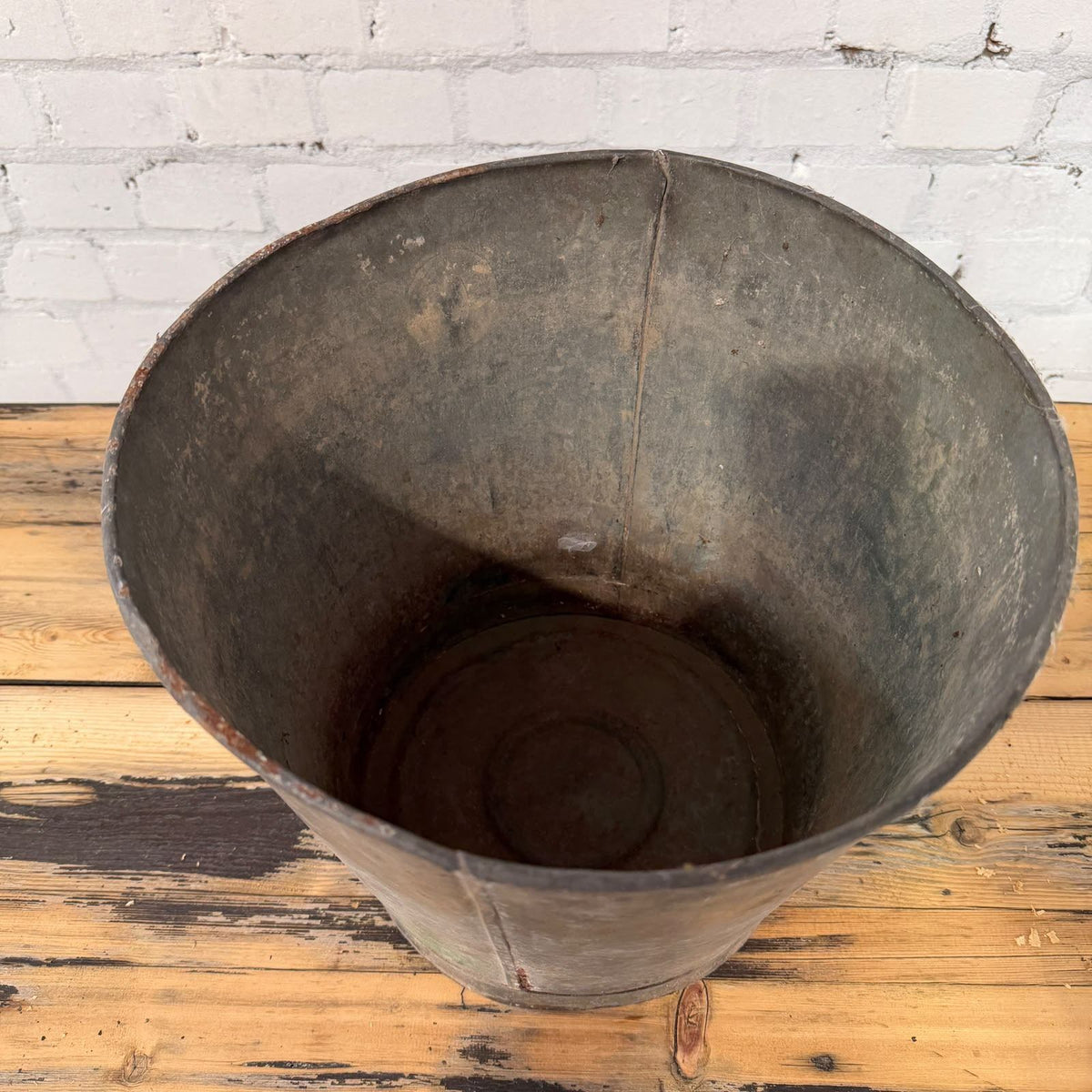 Vintage Galvanised Florist Pail 28cm High Florist Display Plant Pot