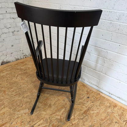 Black Painted Rocking Chair Nursing Story Chair Stick Back Turned Legs