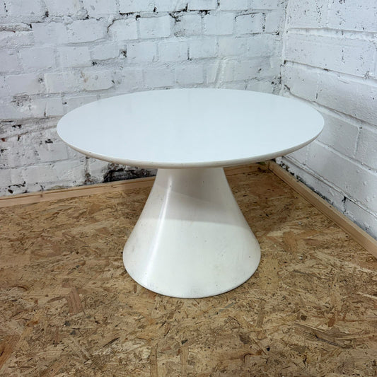 Retro Arkana Bath Tulip White Laminate Side Coffee Table Mid Century