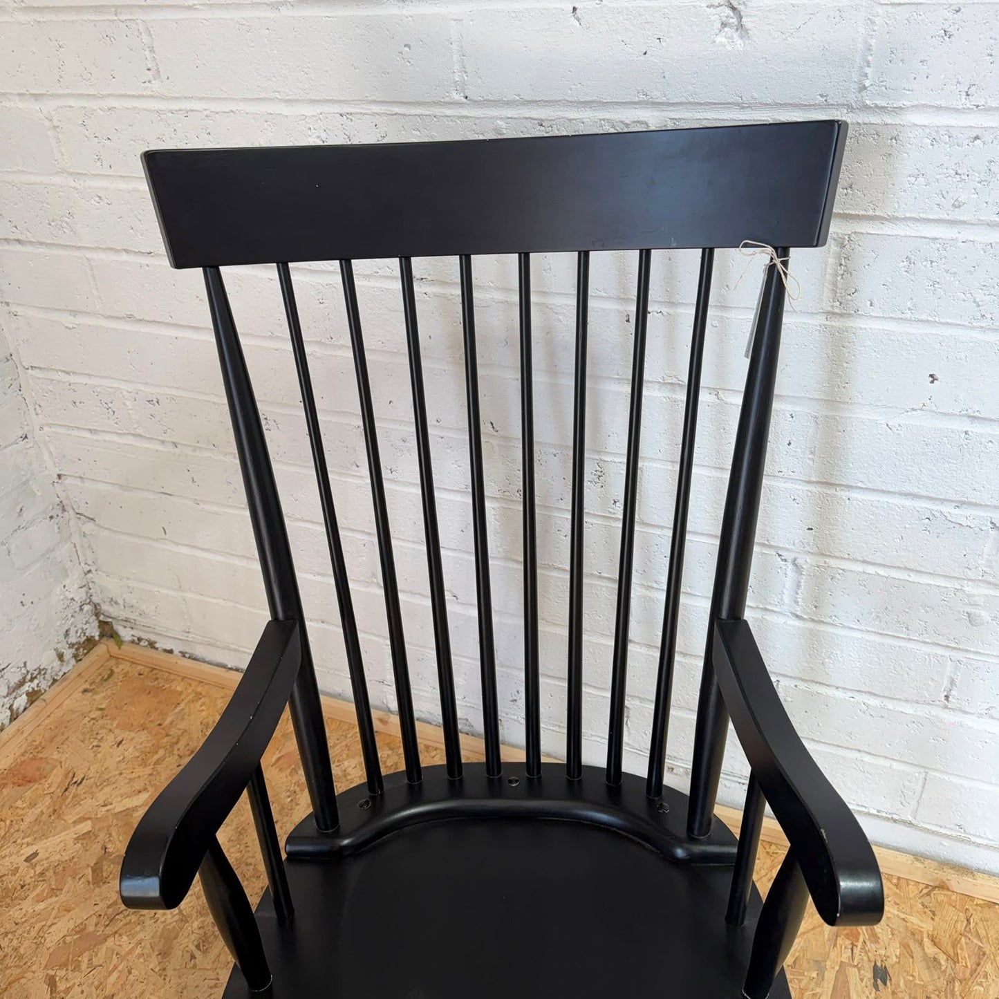 Black Painted Rocking Chair Nursing Story Chair Stick Back Turned Legs