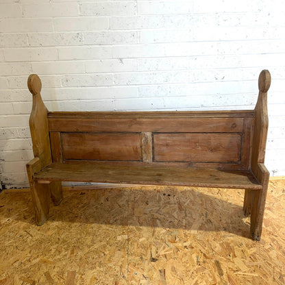 Antique Victorian Pitch Pine Church Chapel Pew 5.5ft Gothic Style
