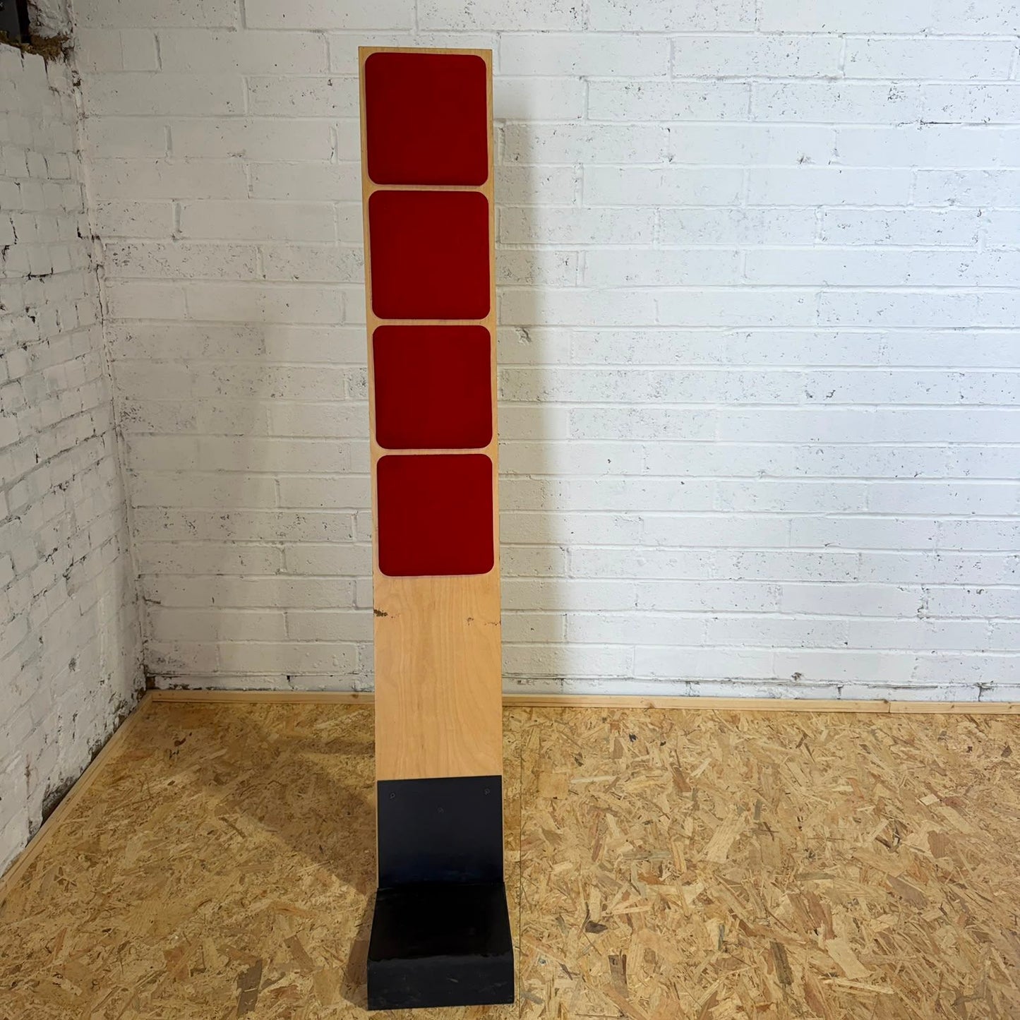 Vintage Kinnarps WSB Standing Stool Swedish Ergonomic Leaning Chair Beech & Red