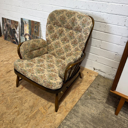 Ercol Jubilee Model 766 Dark Wood Armchair Project Mid Century