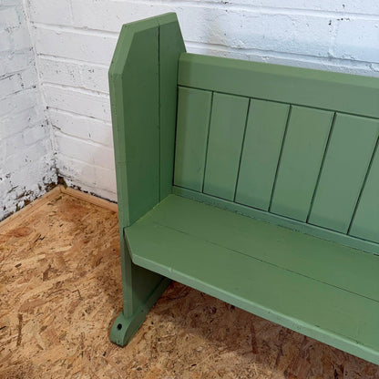 Victorian 19thC Painted Church Pew With Hymnal Rack Solid Great Provenance