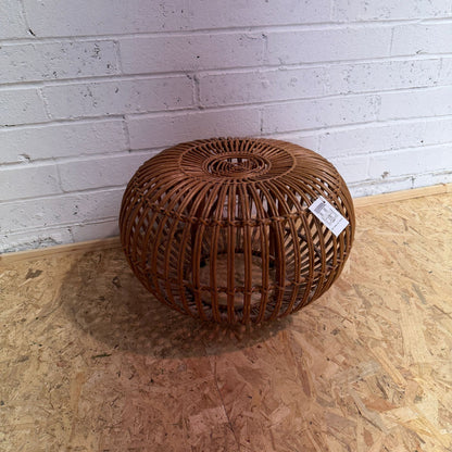 Bamboo Puff Ball Lobster Pot Side Table Foot Stool Low Seat