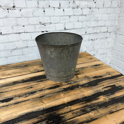 Vintage Galvanised Florist Pail 28cm High Florist Display Plant Pot