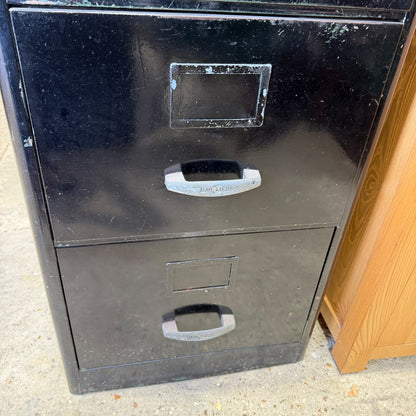 Vintage Mid Century Milners 4 Drawer Steel Filing Cabinet Painted Black