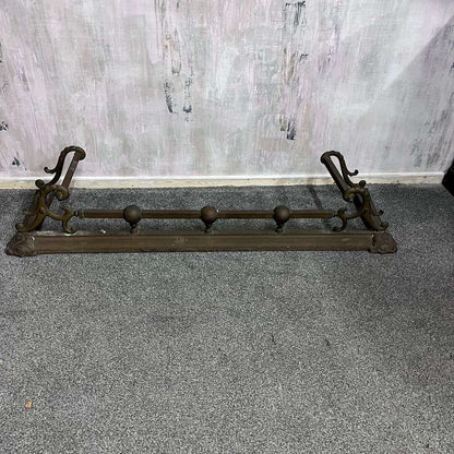 Vintage Ornate Brass/Copper Fire Fender Art Nouveau Style Tarnished