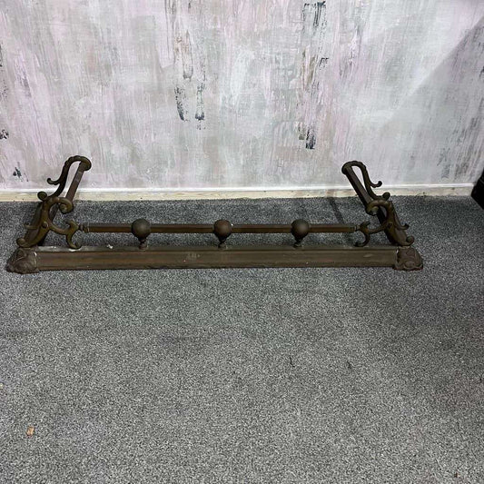 Vintage Ornate Brass/Copper Fire Fender Art Nouveau Style Tarnished