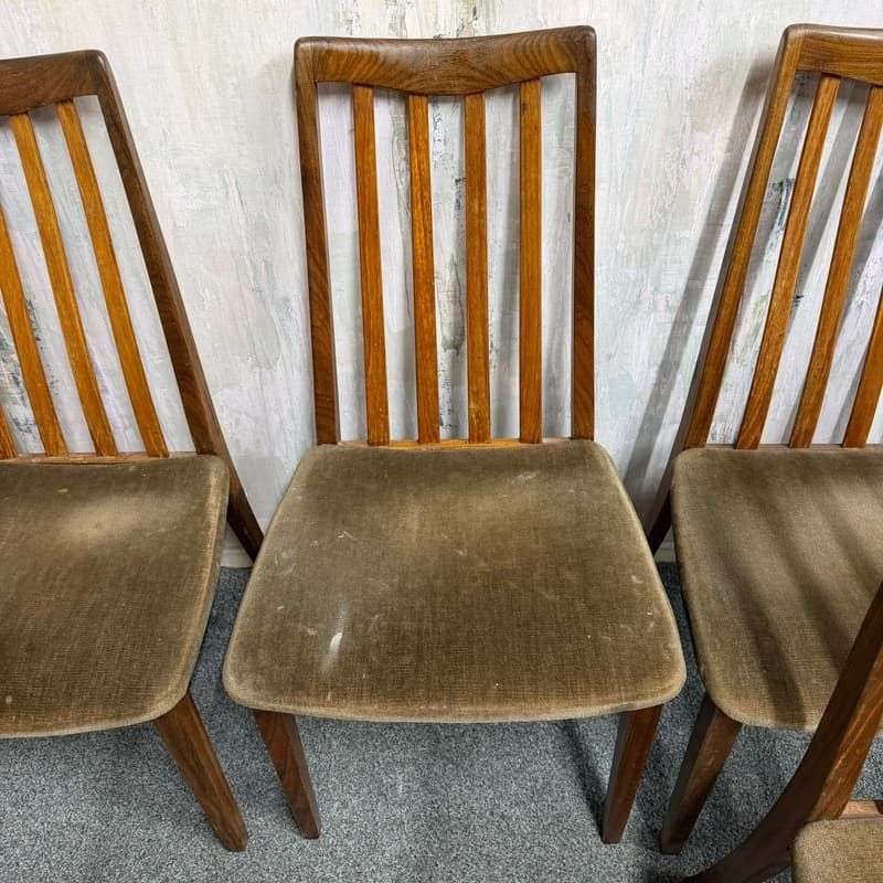 6x G Plan Fresco Teak Mid Century Dining Chairs Original Seat Covers Retro