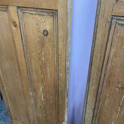 Vintage Pair Painted Wooden Doors Panels Wall Hanging Hospitality Retail