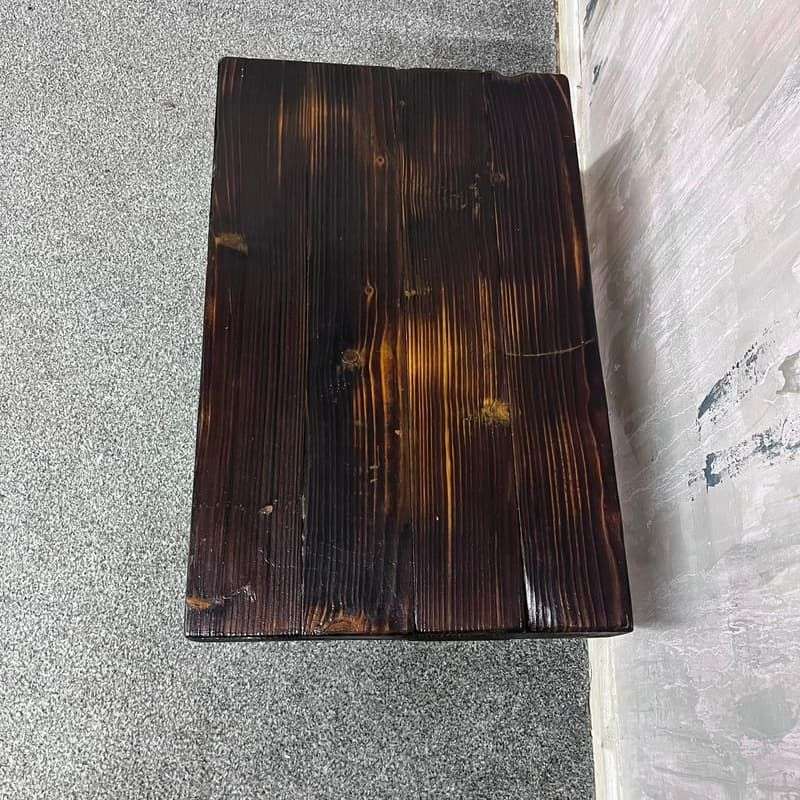 Rustic Wooden Small Side Table Seat Coffee Table Black Hairpin Legs