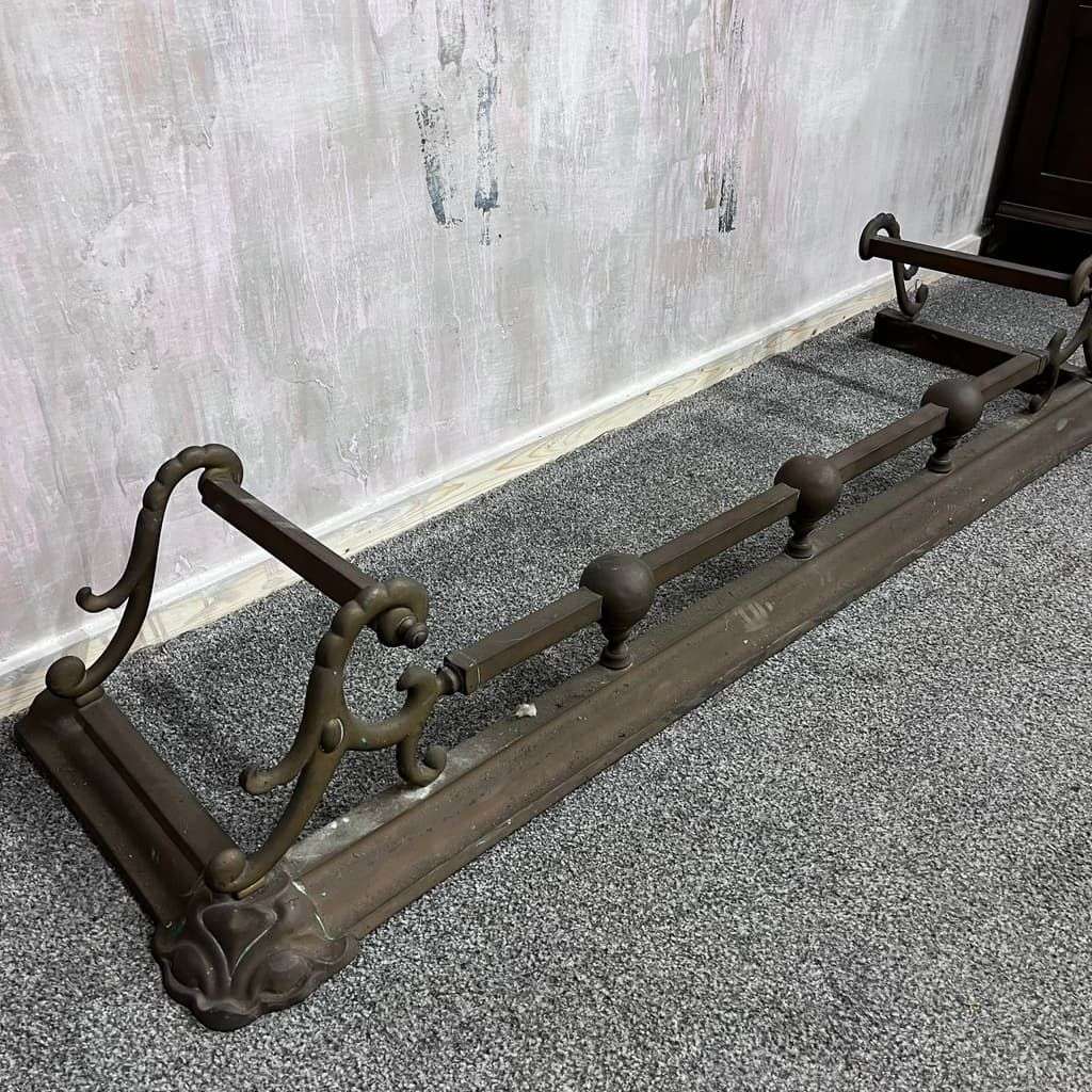 Vintage Ornate Brass/Copper Fire Fender Art Nouveau Style Tarnished