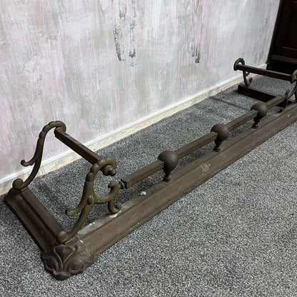 Vintage Ornate Brass/Copper Fire Fender Art Nouveau Style Tarnished