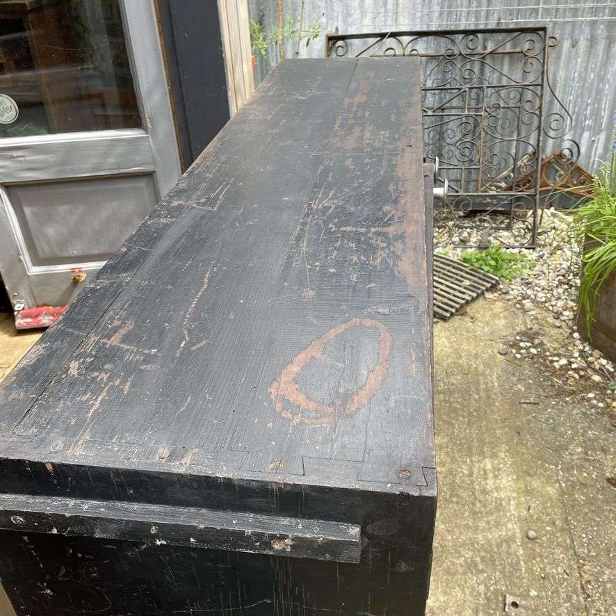 Vintage Rustic Glazed Double Shop Counter Cabinet Shelves Hospitality Retail