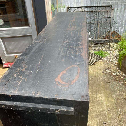 Vintage Rustic Glazed Double Shop Counter Cabinet Shelves Hospitality Retail