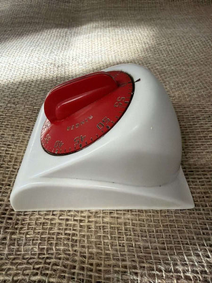 Vintage Mid-Century Smiths Ringer Kitchen Timer Tested Working Red Kitchenalia