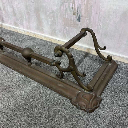 Vintage Ornate Brass/Copper Fire Fender Art Nouveau Style Tarnished