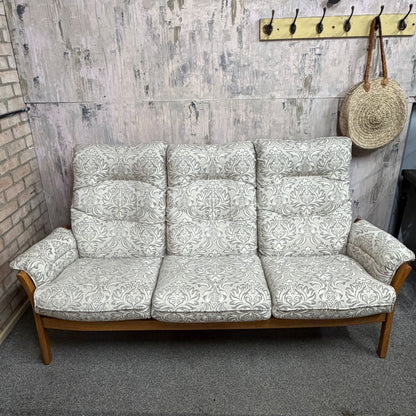 Ercol Saville 3 Seater Sofa Solid Wood Frame Upholstered Recovered Cushions