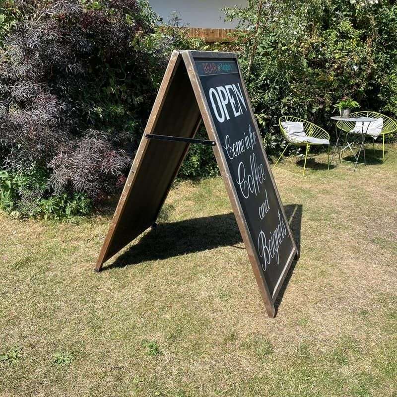 Vintage Extra Large A-Frame Advertising Chalk Pavement Board Wood Frame 2 Widths