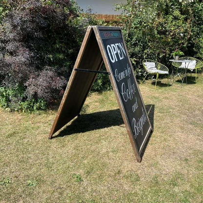 Vintage Extra Large A-Frame Advertising Chalk Pavement Board Wood Frame 2 Widths
