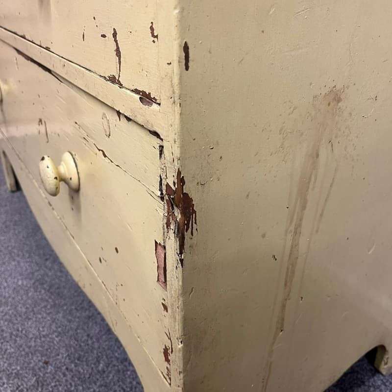 Vintage Early 20thC Rustic Painted Chest of 2 Over 3 Drawers Great Patina