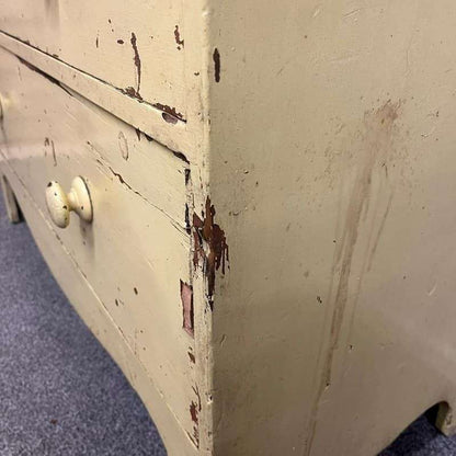 Vintage Early 20thC Rustic Painted Chest of 2 Over 3 Drawers Great Patina