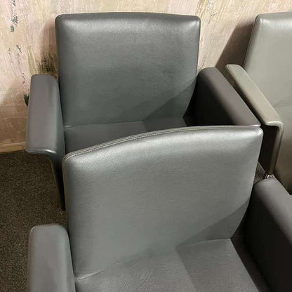 4x Brunner Conference Cafe Meeting Chair Grey And Graphite Chrome Star Base