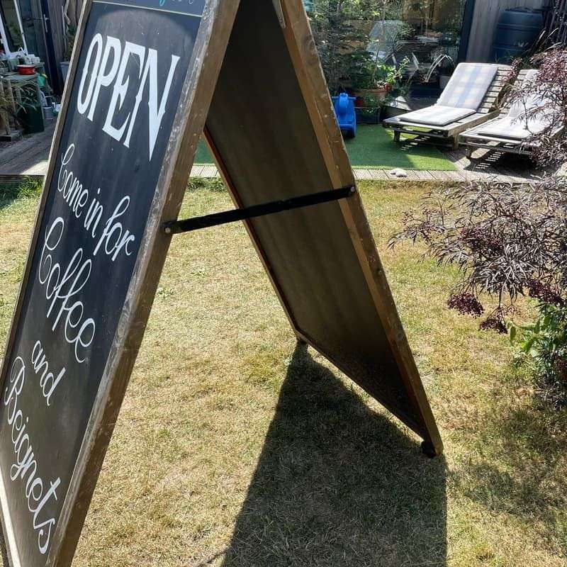 Vintage Extra Large A-Frame Advertising Chalk Pavement Board Wood Frame 2 Widths