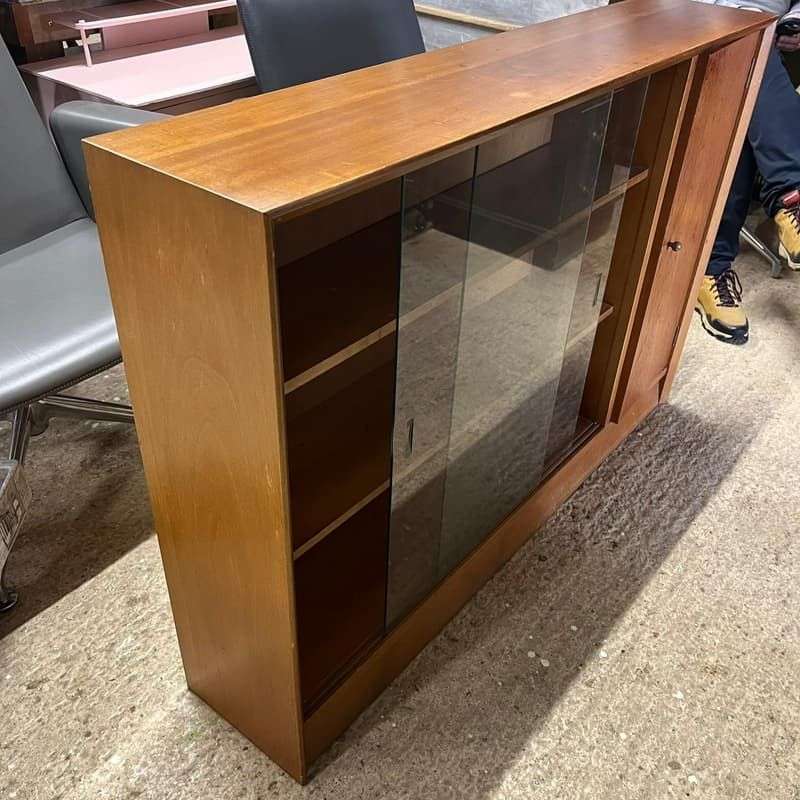 Mid Century Glazed Bookcase Herbert Gibbs Side Cabinet Retro Teak