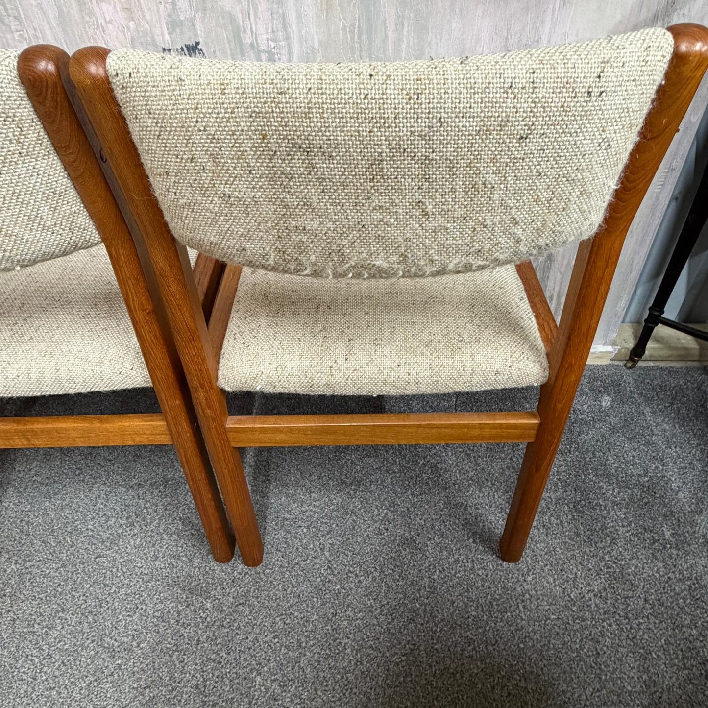 4x JL Moller Model 71 Style Upholstered Dining Chairs Mid Century Teak Frames