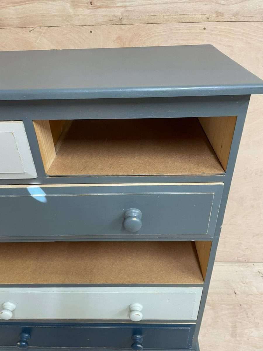 Solid Pine Shabby Chic Multicoloured Chest of Drawers Storage Unit Farrow Ball