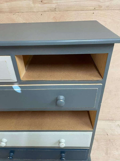 Solid Pine Shabby Chic Multicoloured Chest of Drawers Storage Unit Farrow Ball