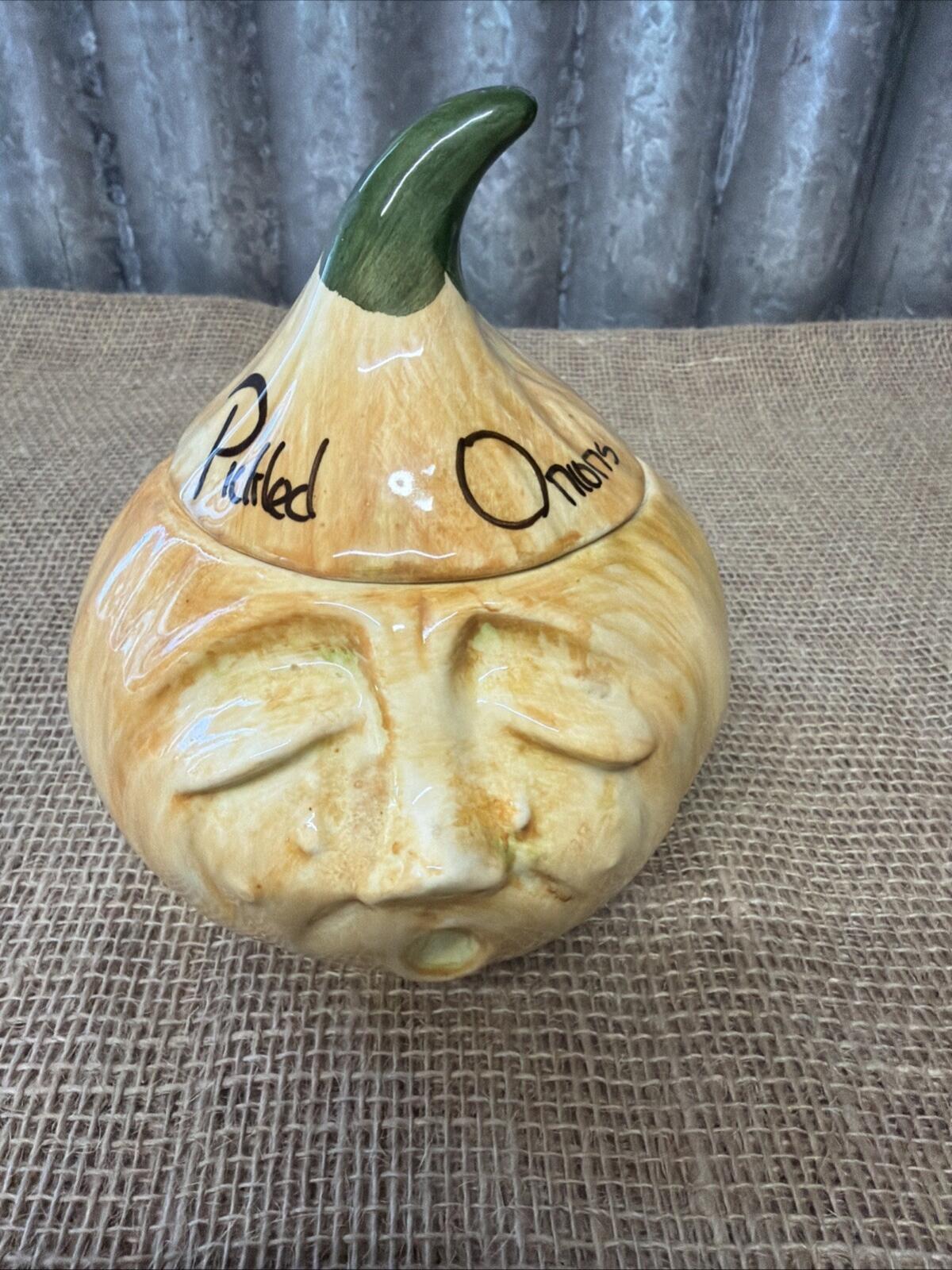 Vintage Toni Raymond Onion Preserve Jar Onion Face With Lid 1950s