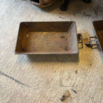 2 Cast Iron Heavy Trays Handles Great Patina Salvage
