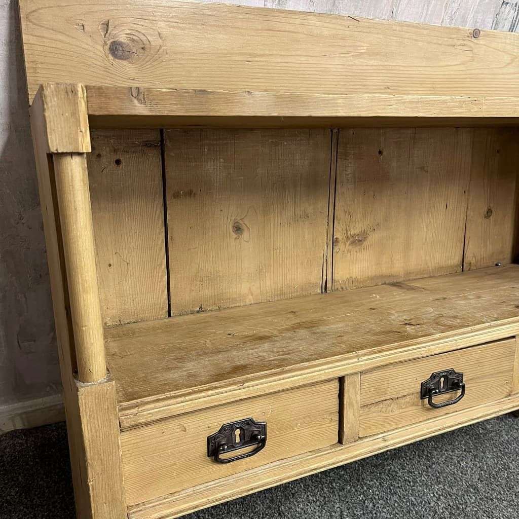 Rustic Reclaimed Timber Wall Shelf Unit 3 Drawers