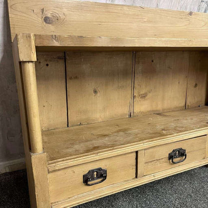 Rustic Reclaimed Timber Wall Shelf Unit 3 Drawers