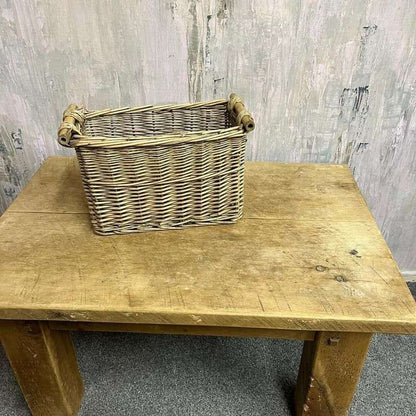 Cane Magazine Rack Bamboo Handles Internal Divide Storage