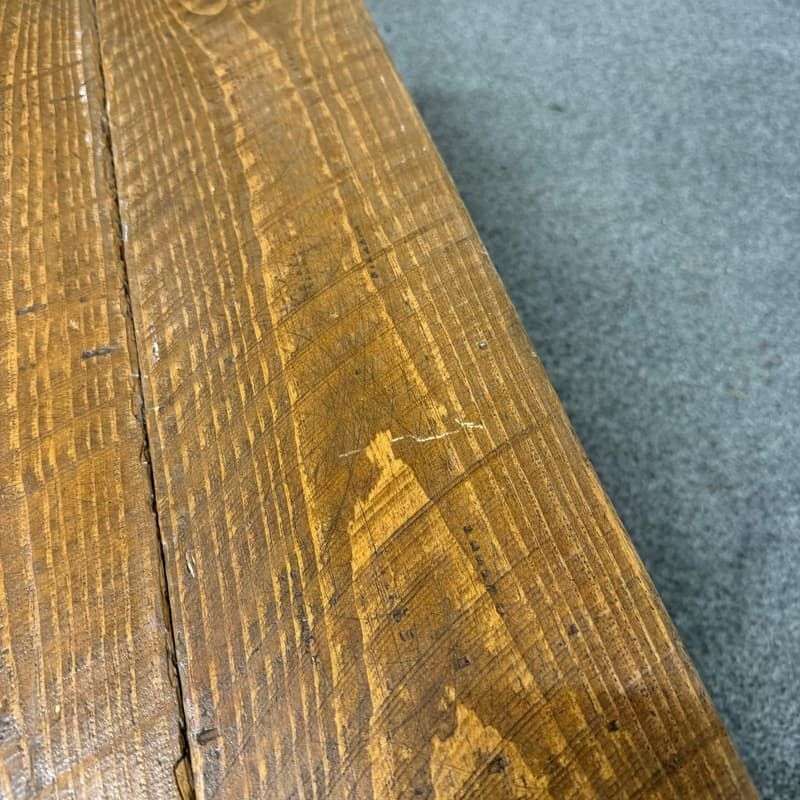 Rustic Wooden Small Side Coffee Table Bench Hairpin Legs Great Patina